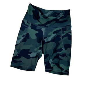 OLD NAVY Active PowerSoft Green Camo Biker Shorts size Small